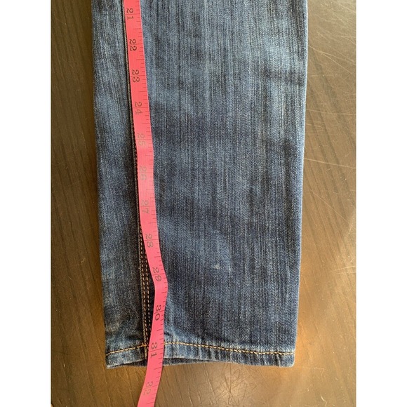 Express Zelda Jeans Women’s 8 Blue Denim Slim Fit Ultra Low Rise Distressed READ - Picture 13 of 16